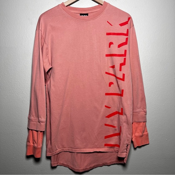 Ivy Park Beyonce Women Shirt Small Pink Layered‎ Gym Lounge Crewneck Long Sleeve - Picture 1 of 10